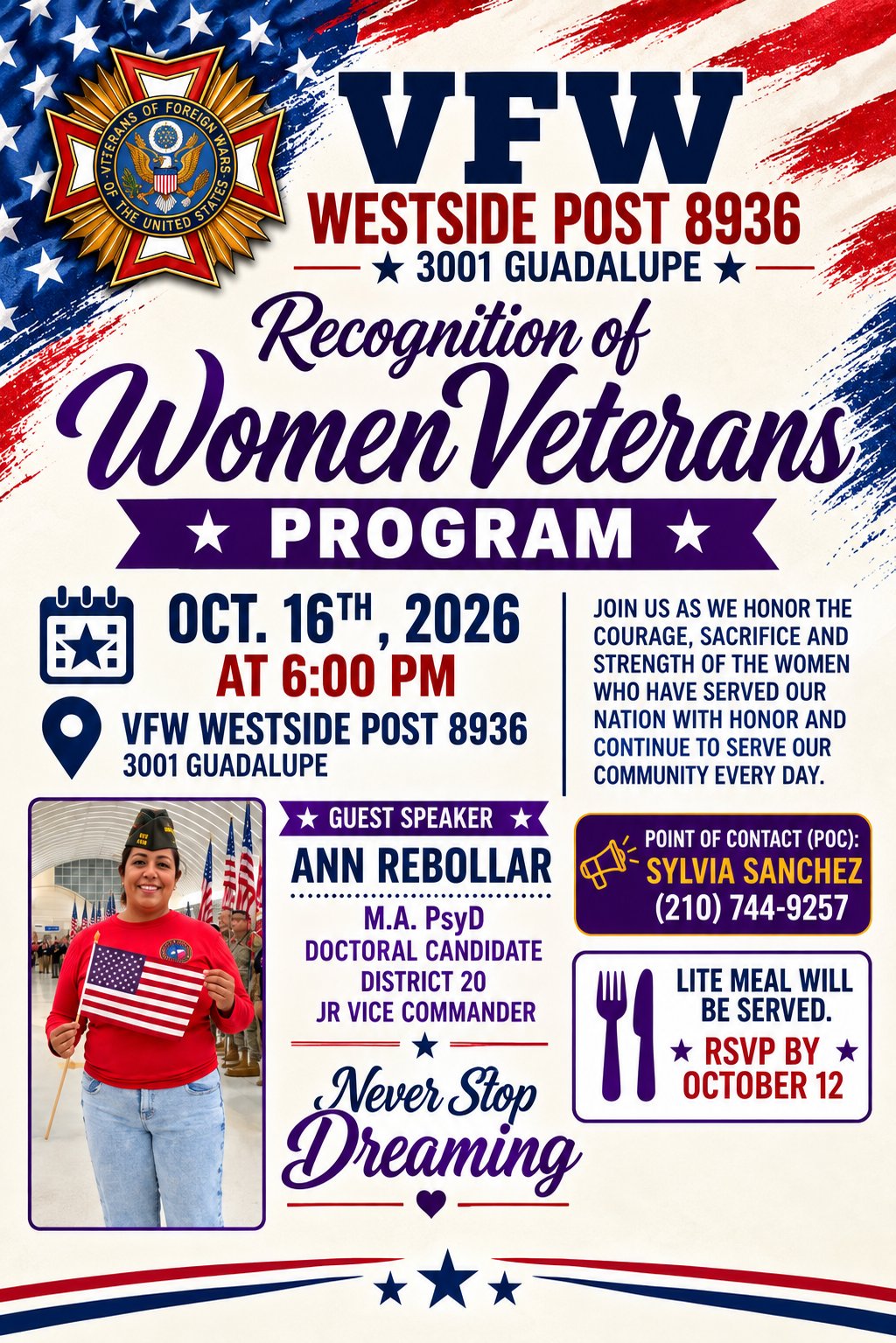 Women Veterans Recognition Program flyer